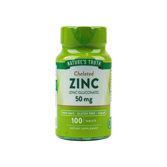 Nature's Truth Zinc 50mg 100 Tablets -Chelated