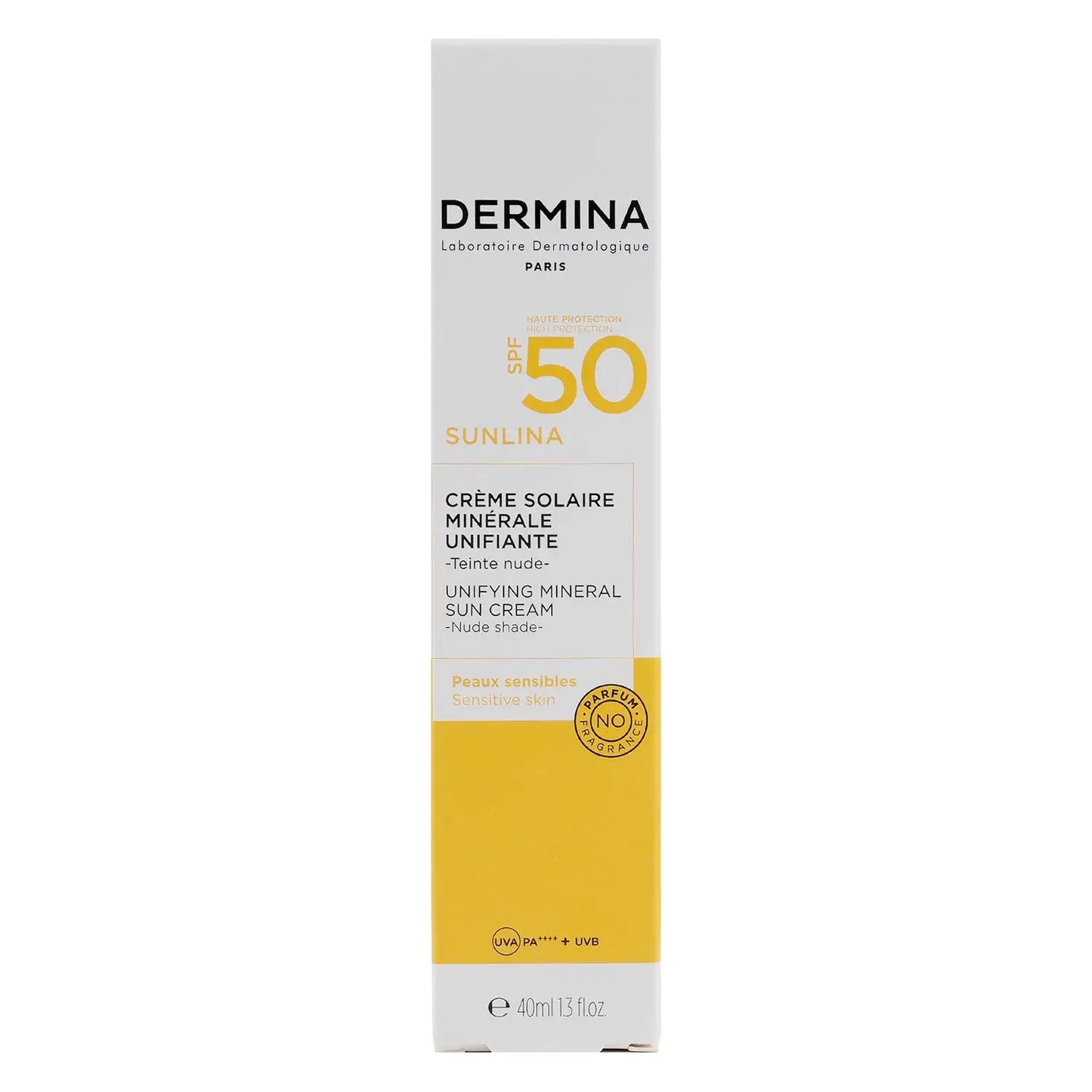 Dermina SPF50 Sunlina Mineral Tinted Sun Cr 40ml-Nude Shade