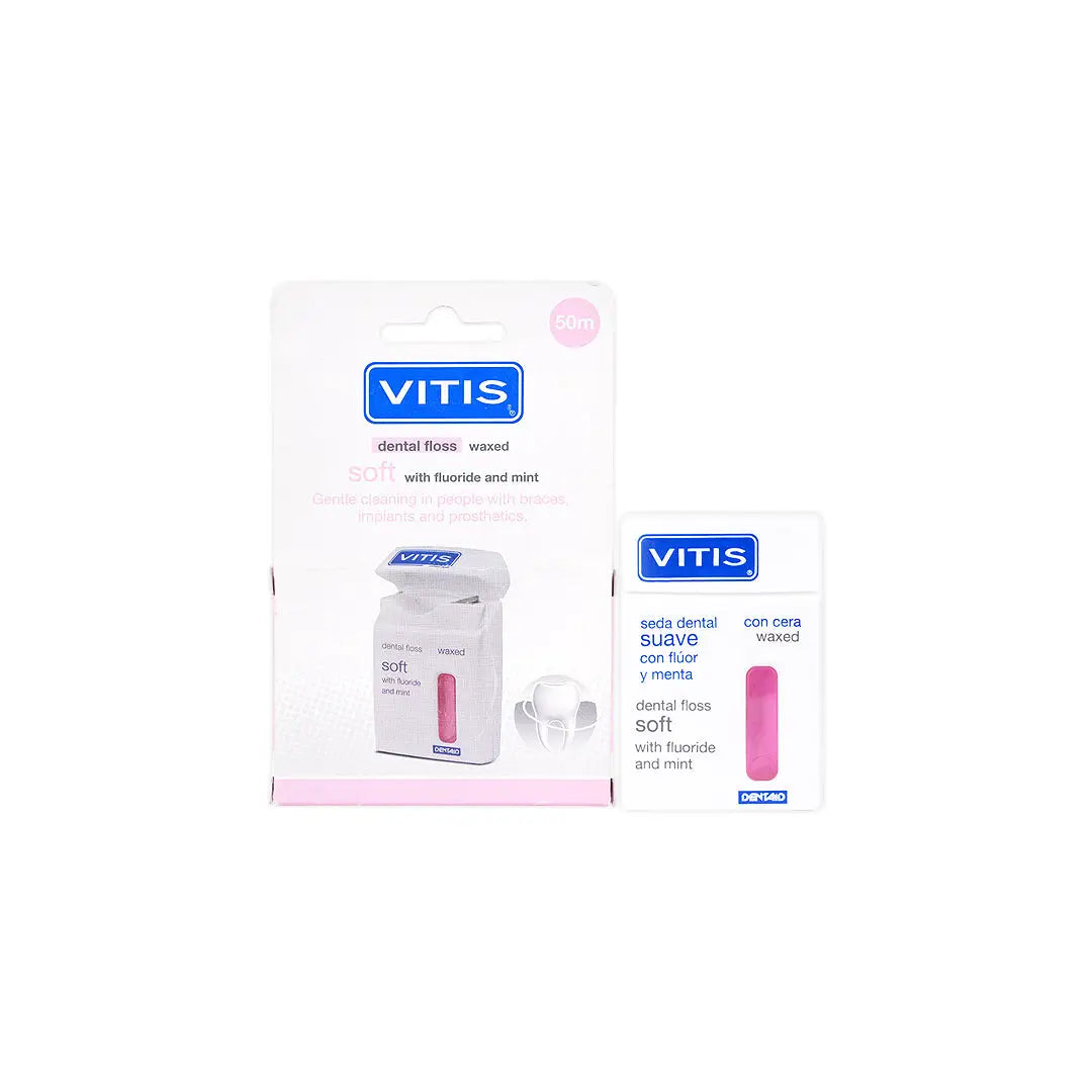 Vitis Soft Dental Floss Waxed 50m -Pink