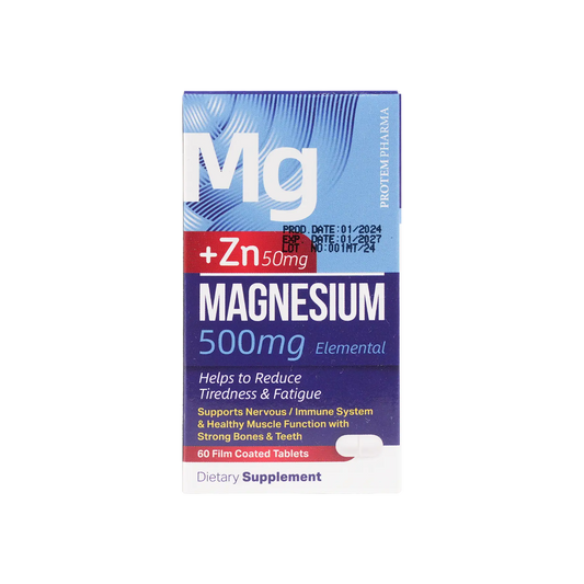 Protem Pharma Magnesium 500mg+Zn 50mg 60 Tablets