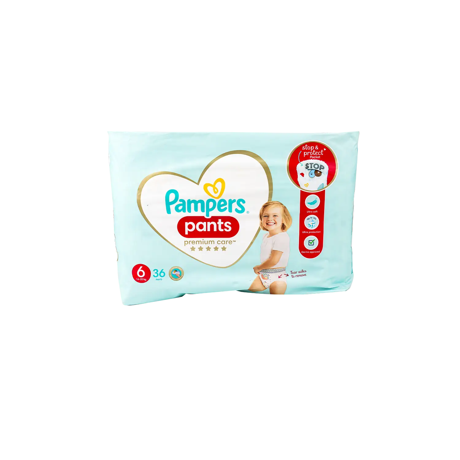 حفاضات بامبرز بريميوم كير رقم 6 (16-20 كجم) 36 قطعة