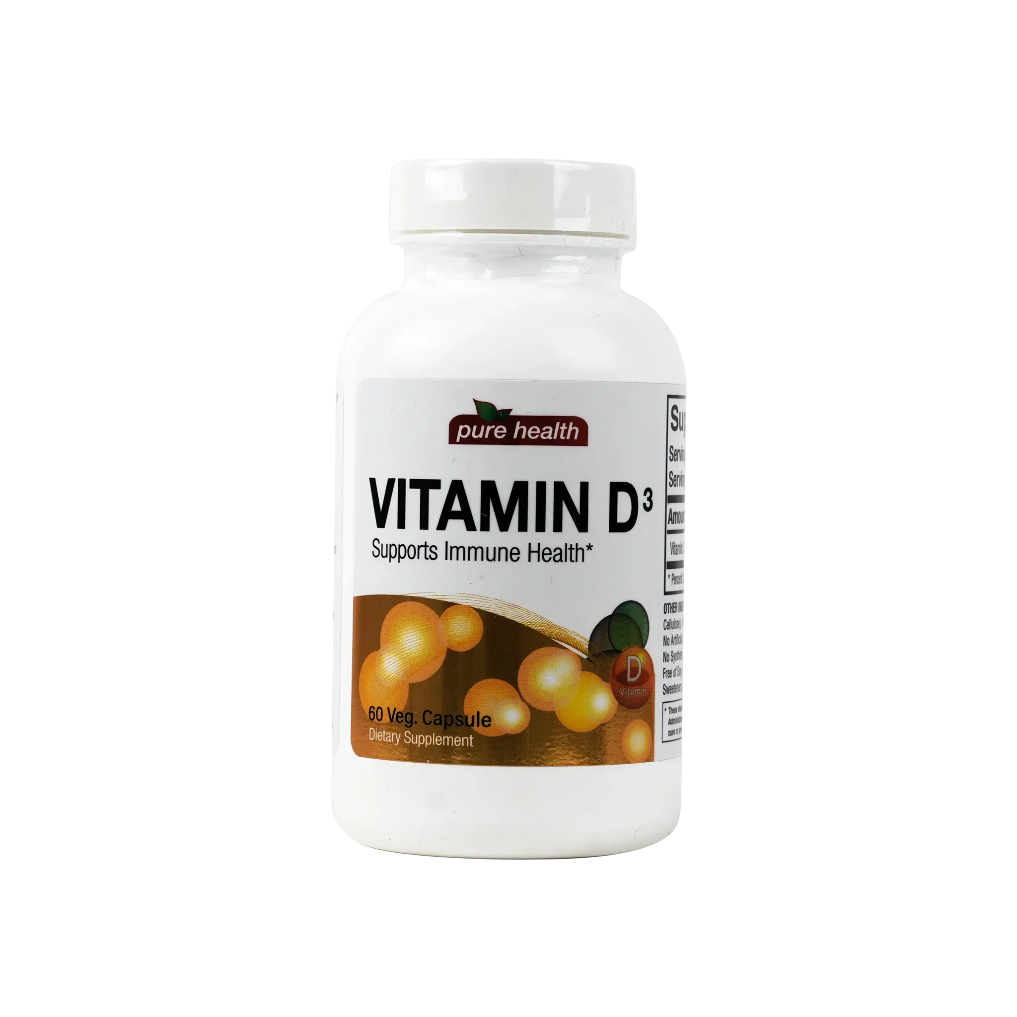 Pure Health Vitamin D3 5000 IU 60 Veg Caps