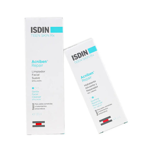 Isdin Facial Cleanser + Cream Acne Set