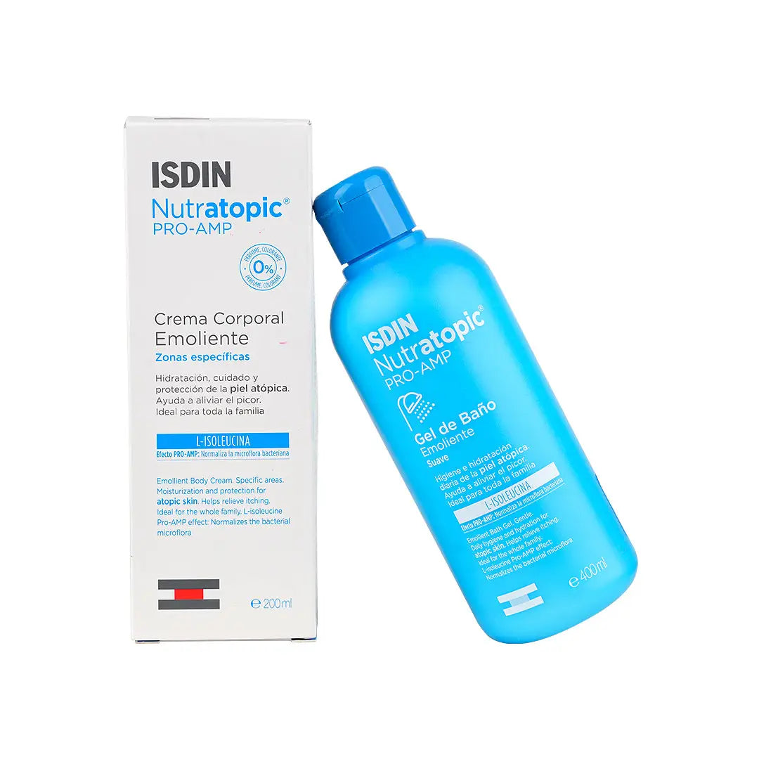 Isdin Nutratopic Bath Gel + Body Cream Set