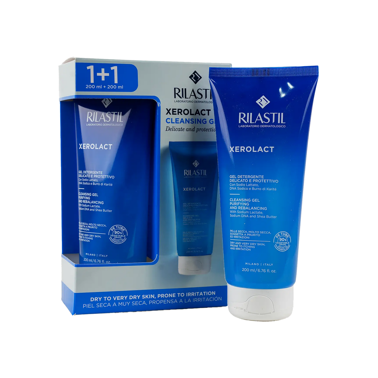 Rilastil Xerolact Cleansing Gel 200ml 1+1 Offer