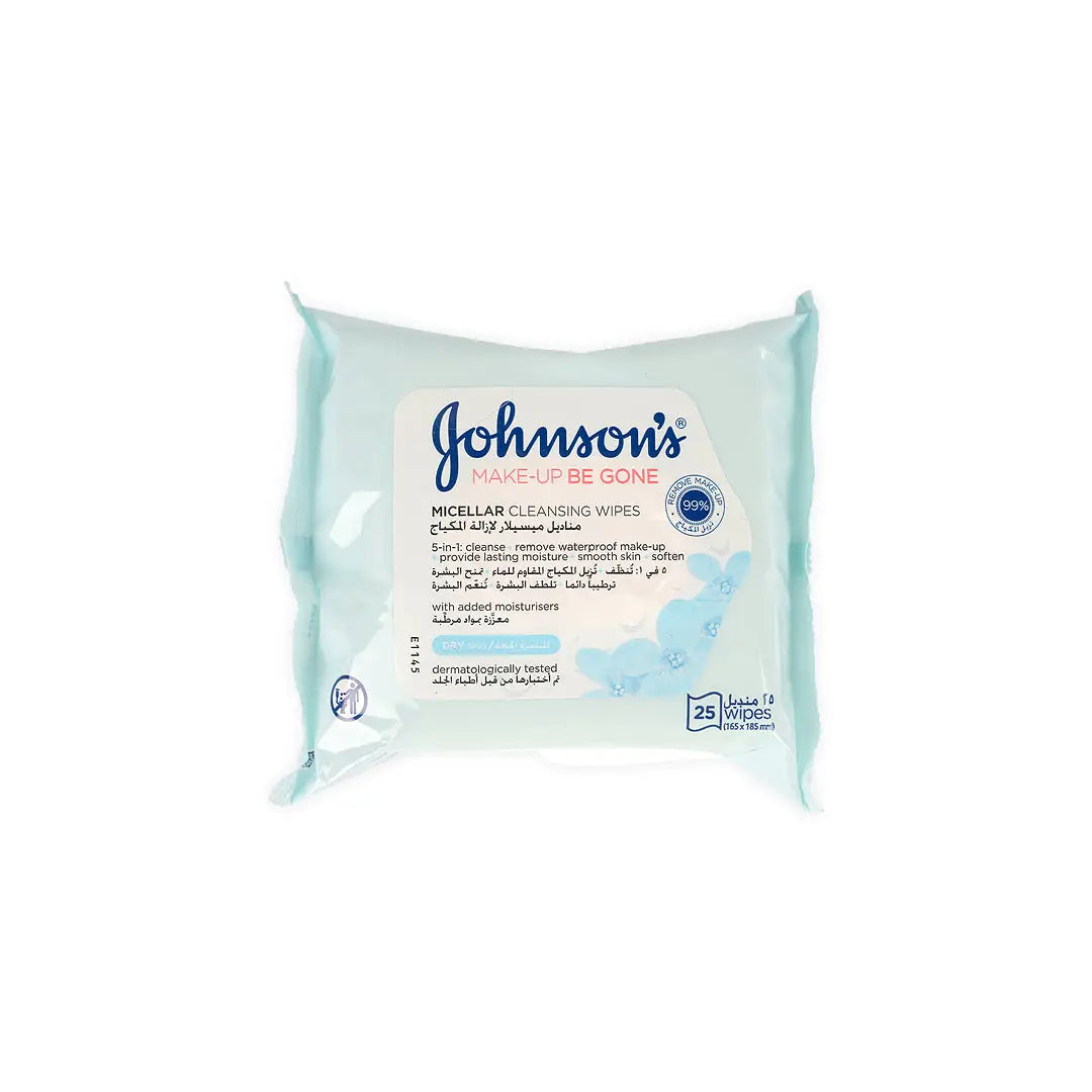 Johnson's Makeup Be Gone Micellar Cleansing 25Wipes-Dry Skin