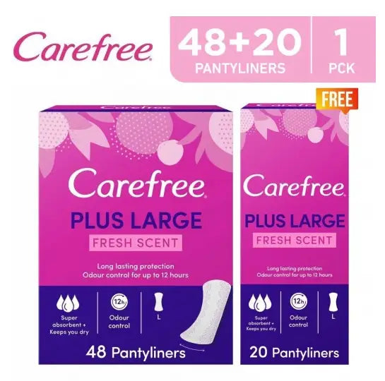 Carefree Plus Large 48+20Pcs-Fresh Scent