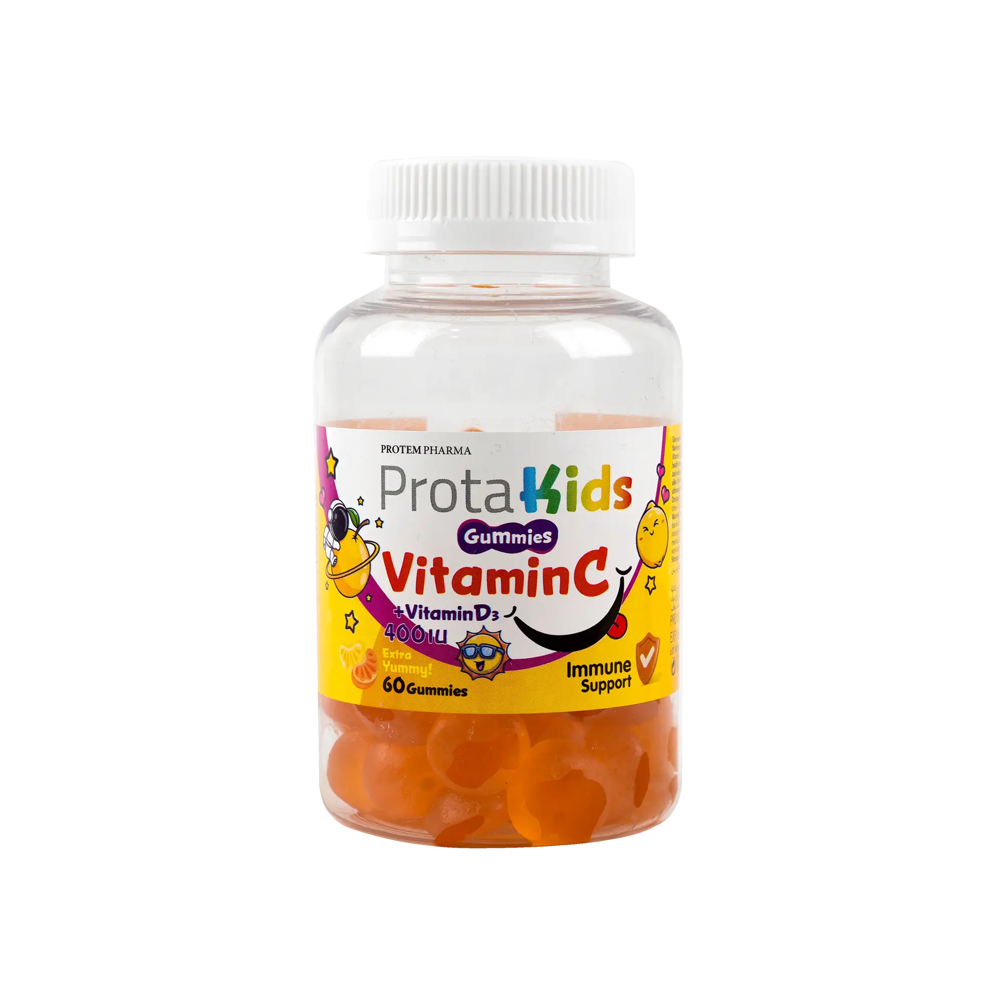 Protem Pharma Prota Kids Vitamin C +Vit D3 400iu 60Gummies