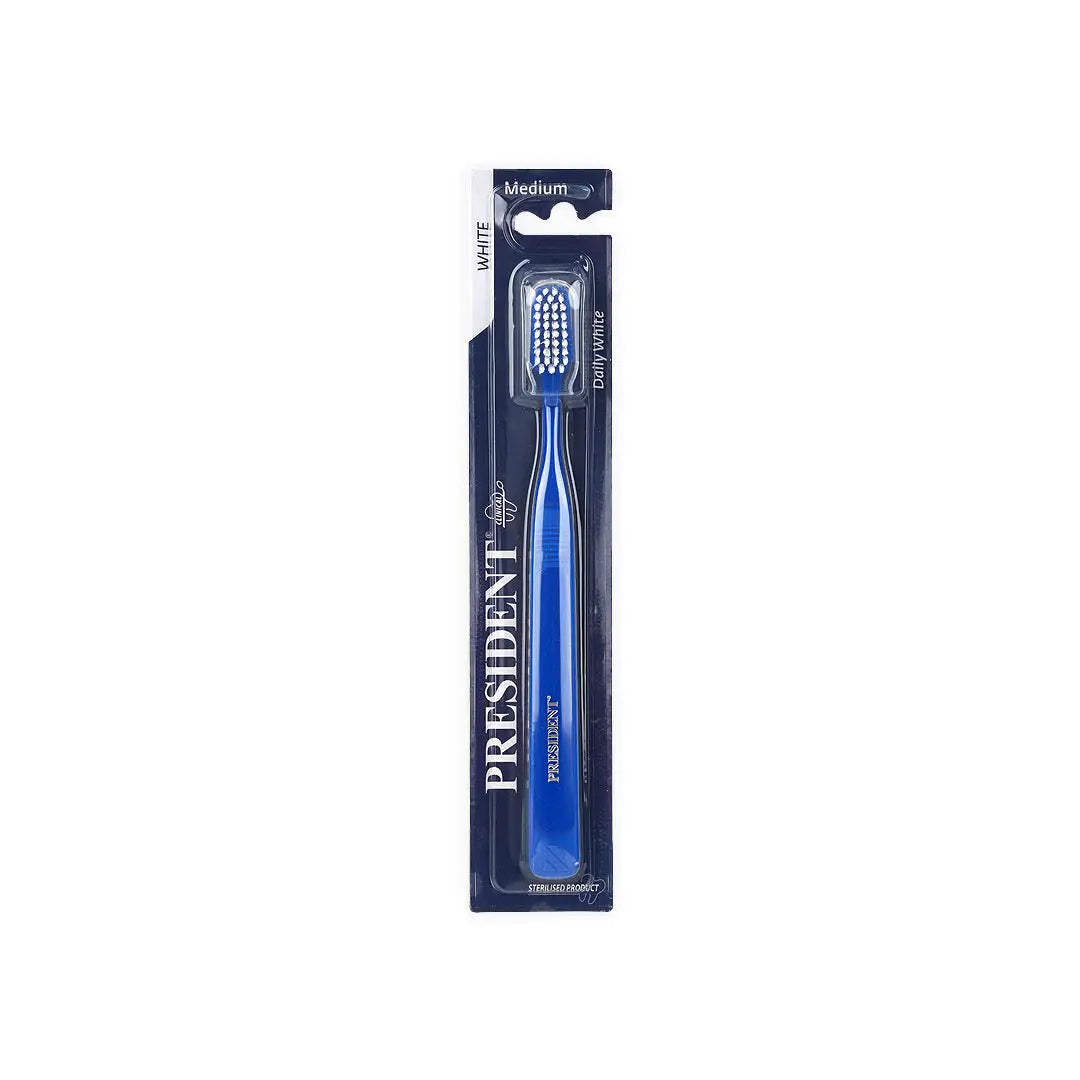 President White Medium Toothbrush