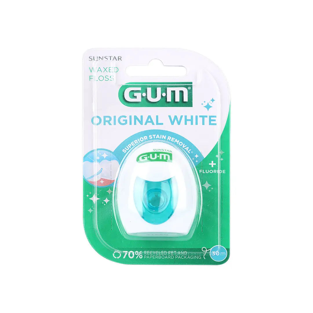 خيط تنظيف الأسنان الأبيض الأصلي من GUM، 30 مترًا