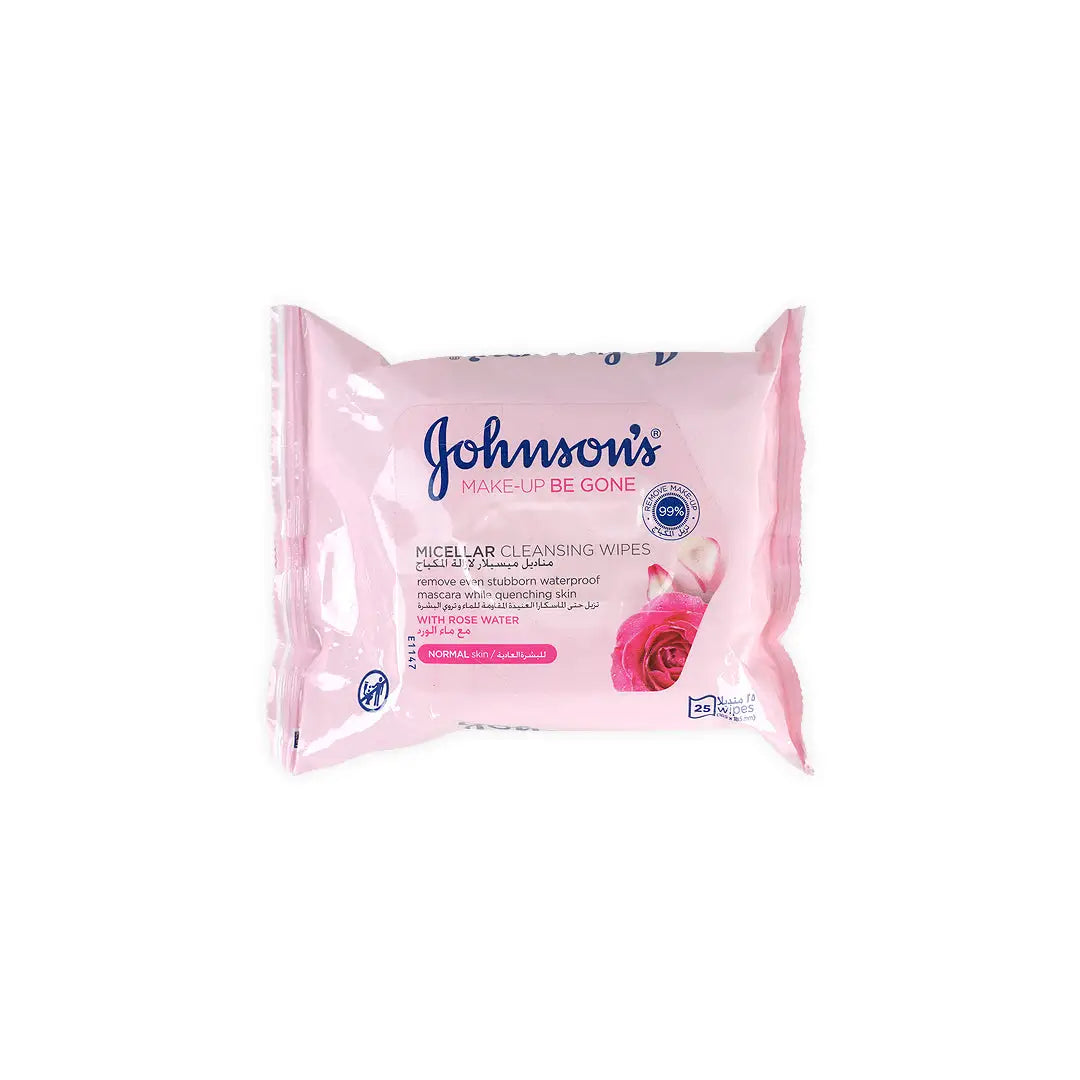 Johnson's Micellar Cleansing Wipes Rose Water 25Pcs-Normal