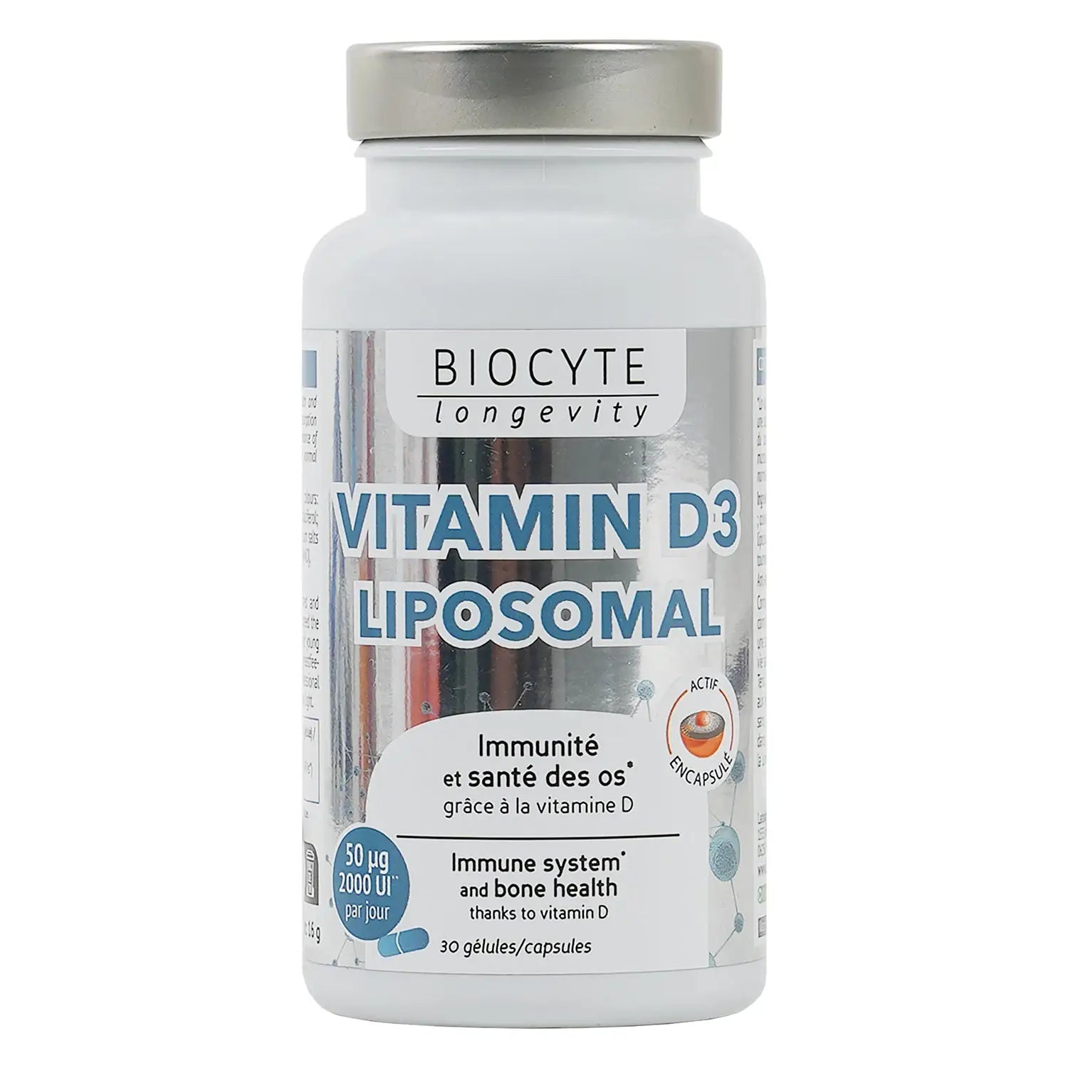 كبسولات فيتامين د3 ليبوسومال من بايوسايت، 30 كبسولة