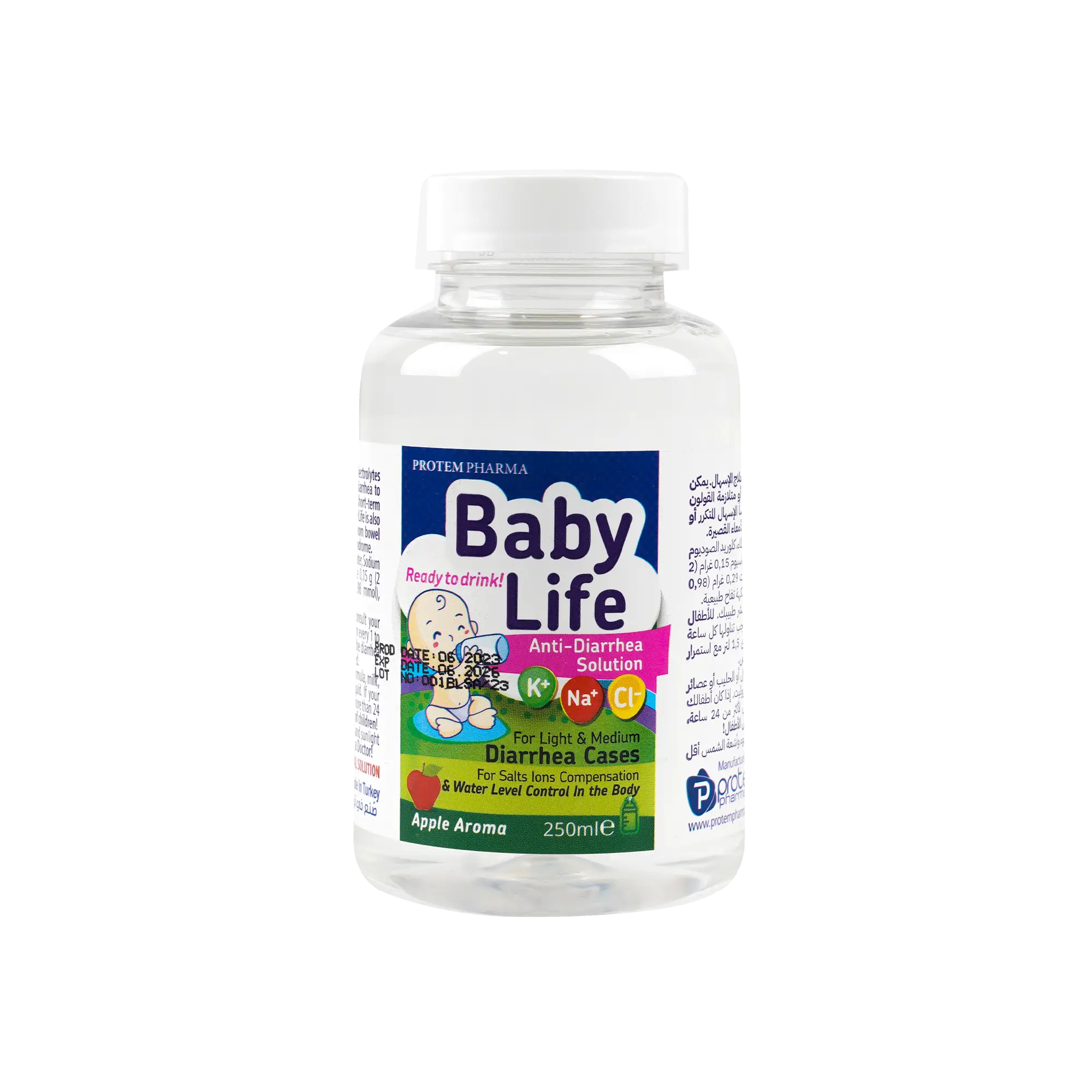 Protem Pharma Baby Life Anti-Diarrhea Sol 250ml -Apple Aroma