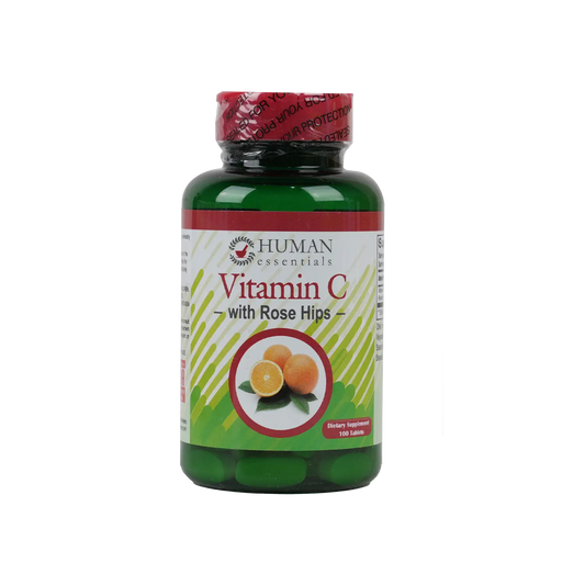 Human Essentials Vitamin-C With Rose Hips 100 Tablets