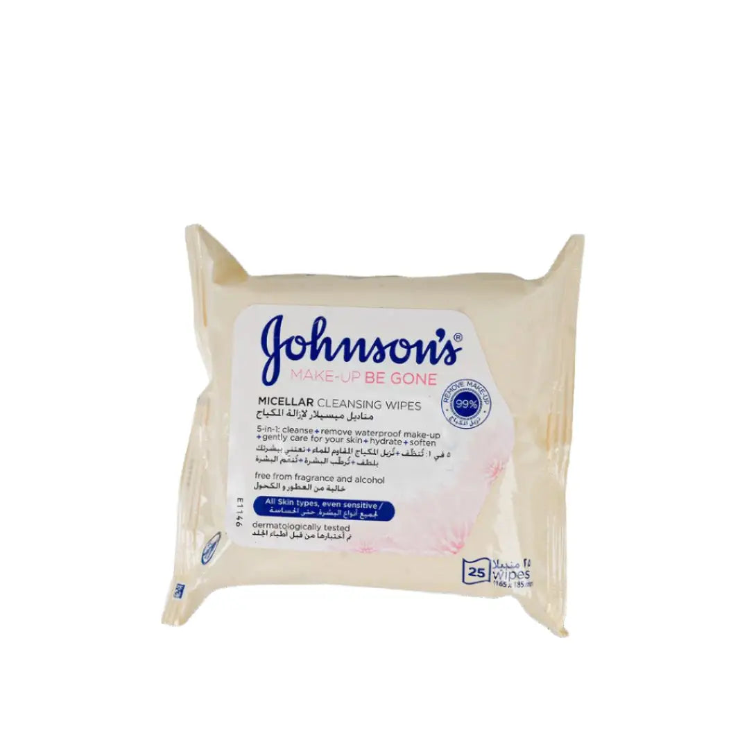 Johnson's Makeup Be Gone Micellar Cleansing 25 Wipes-Sensiti