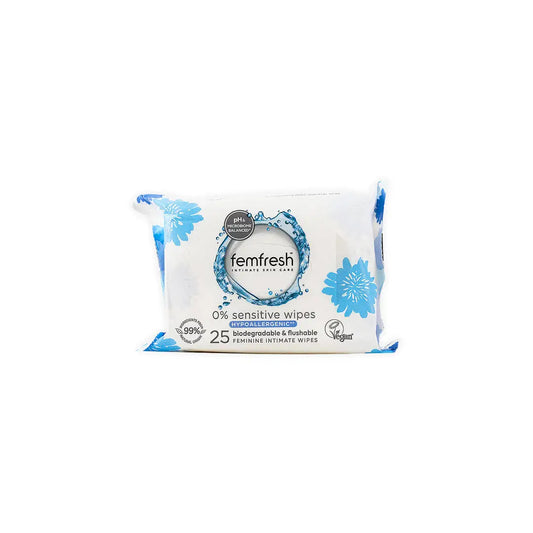 FemFresh 0% Sensitive Intimate 25 Wipes