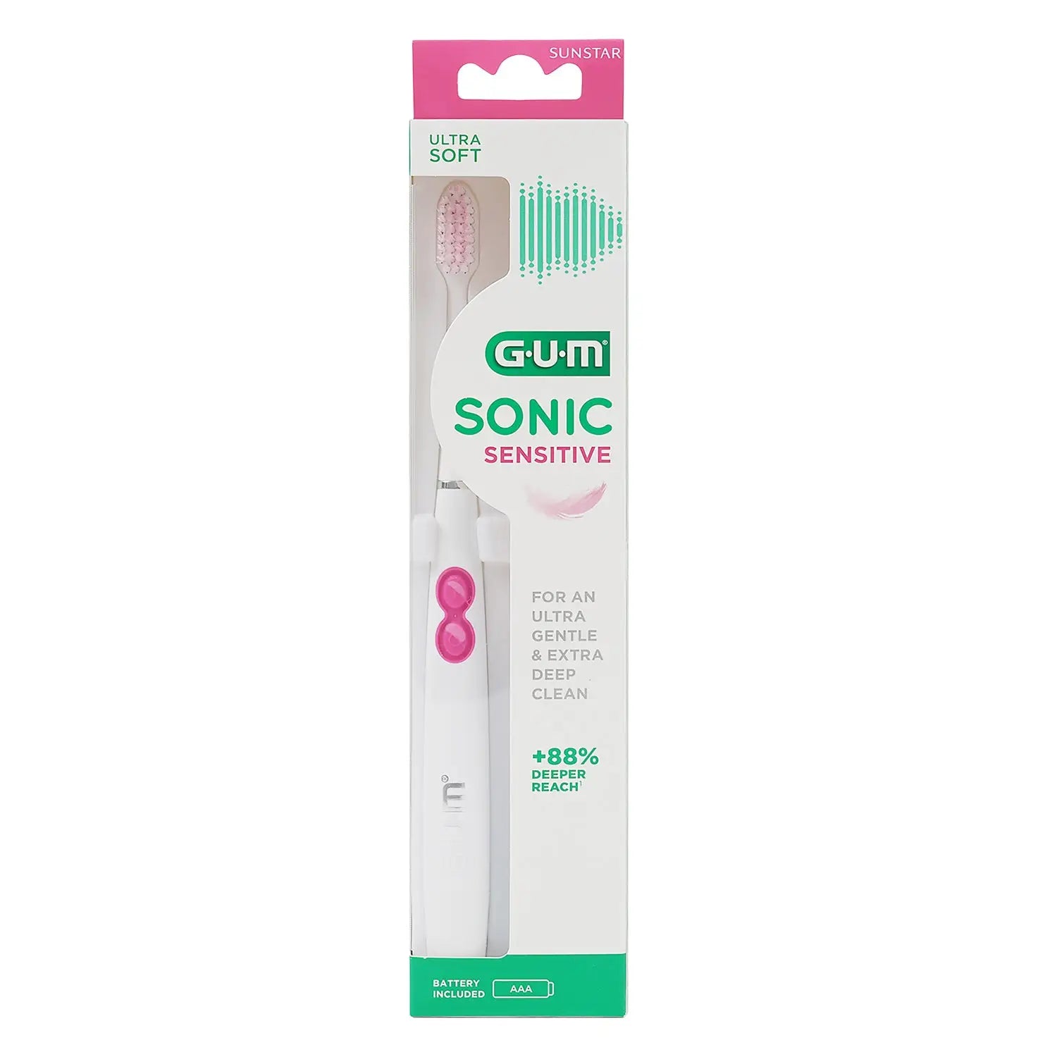 فرشاة أسنان GUM Sensitive Sonic فائقة النعومة