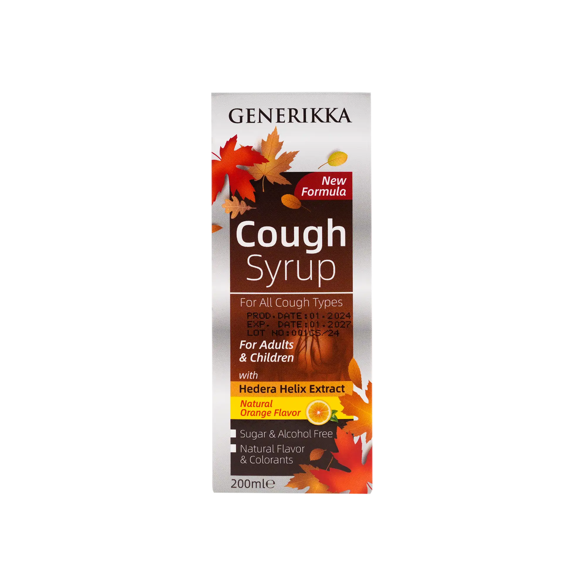 شراب سعال جينيريكا 200 مل - بنكهة البرتقال