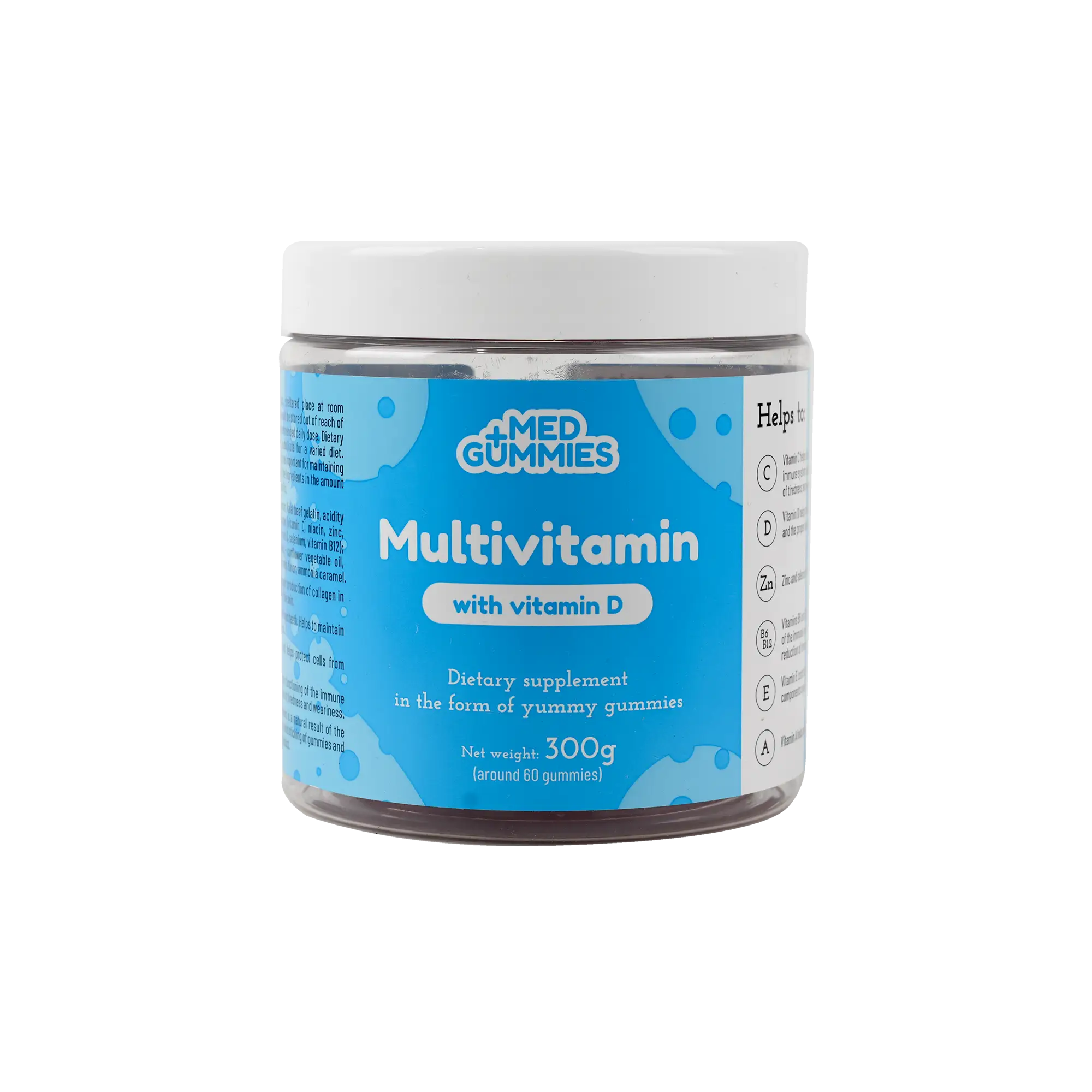 فيت فور لايف + ميد جلي متعدد الفيتامينات فيتامين د 300 غ 60 جلي