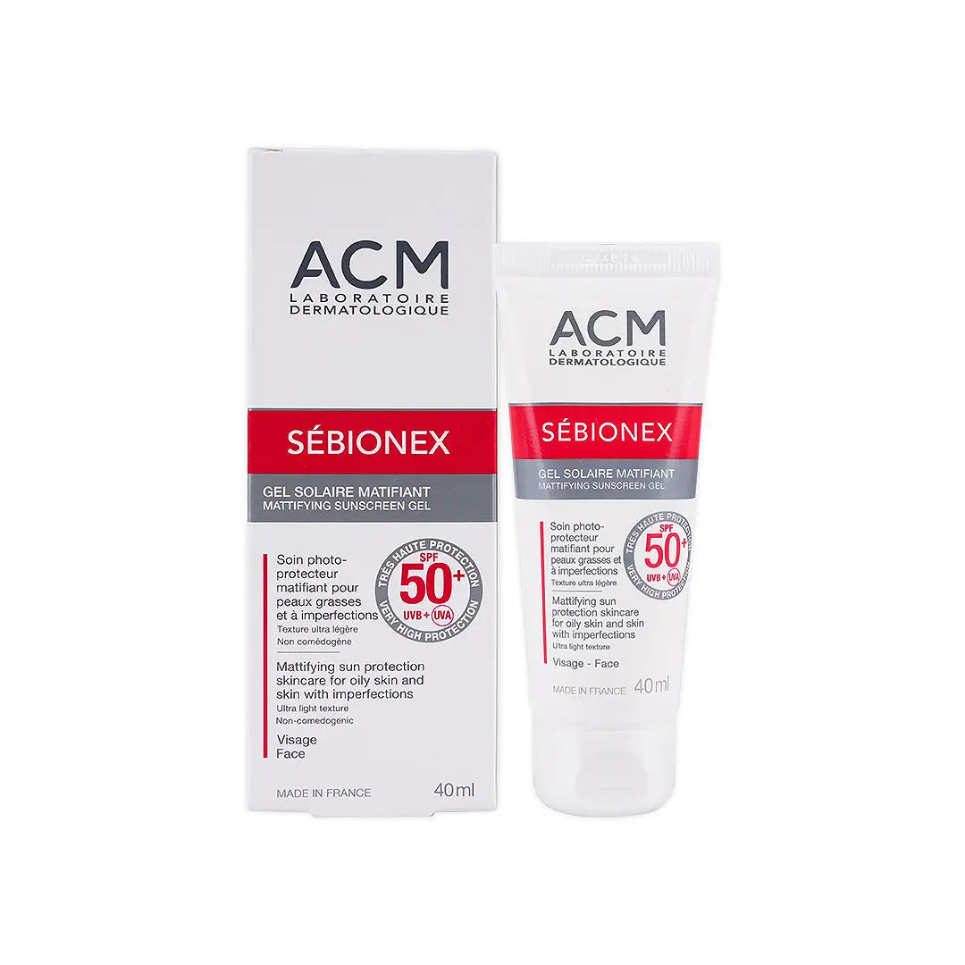 جل واقي الشمس غير اللامع Sebionex Spf50+ من ACM، 40 مل
