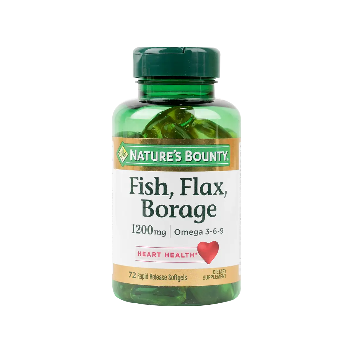 Natures Bounty Fish, Flax, Borage Omega3-6-9 72Cap