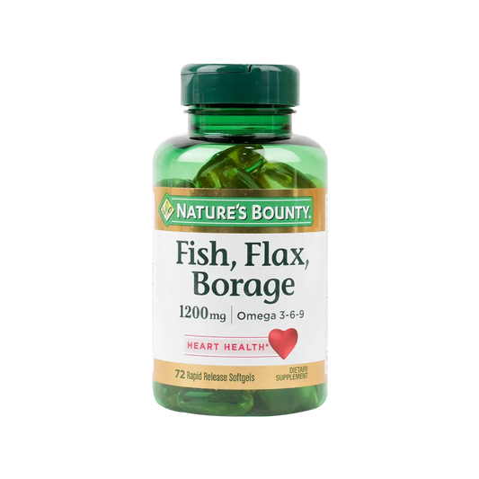 Natures Bounty Fish, Flax, Borage Omega3-6-9 72Cap