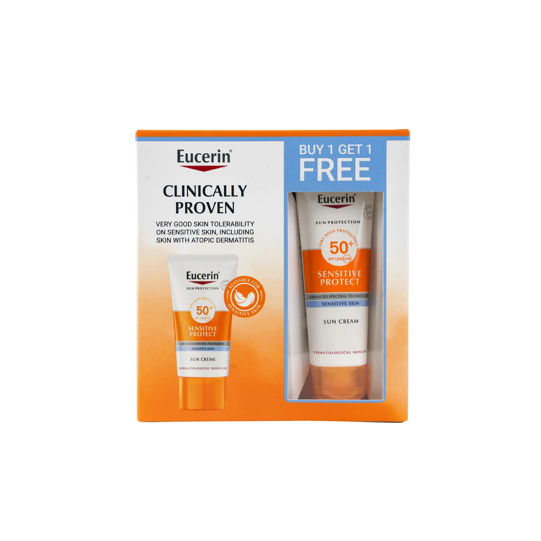 Eucerin SPF50+ Sun Cream 50Ml-(1+1) Offer