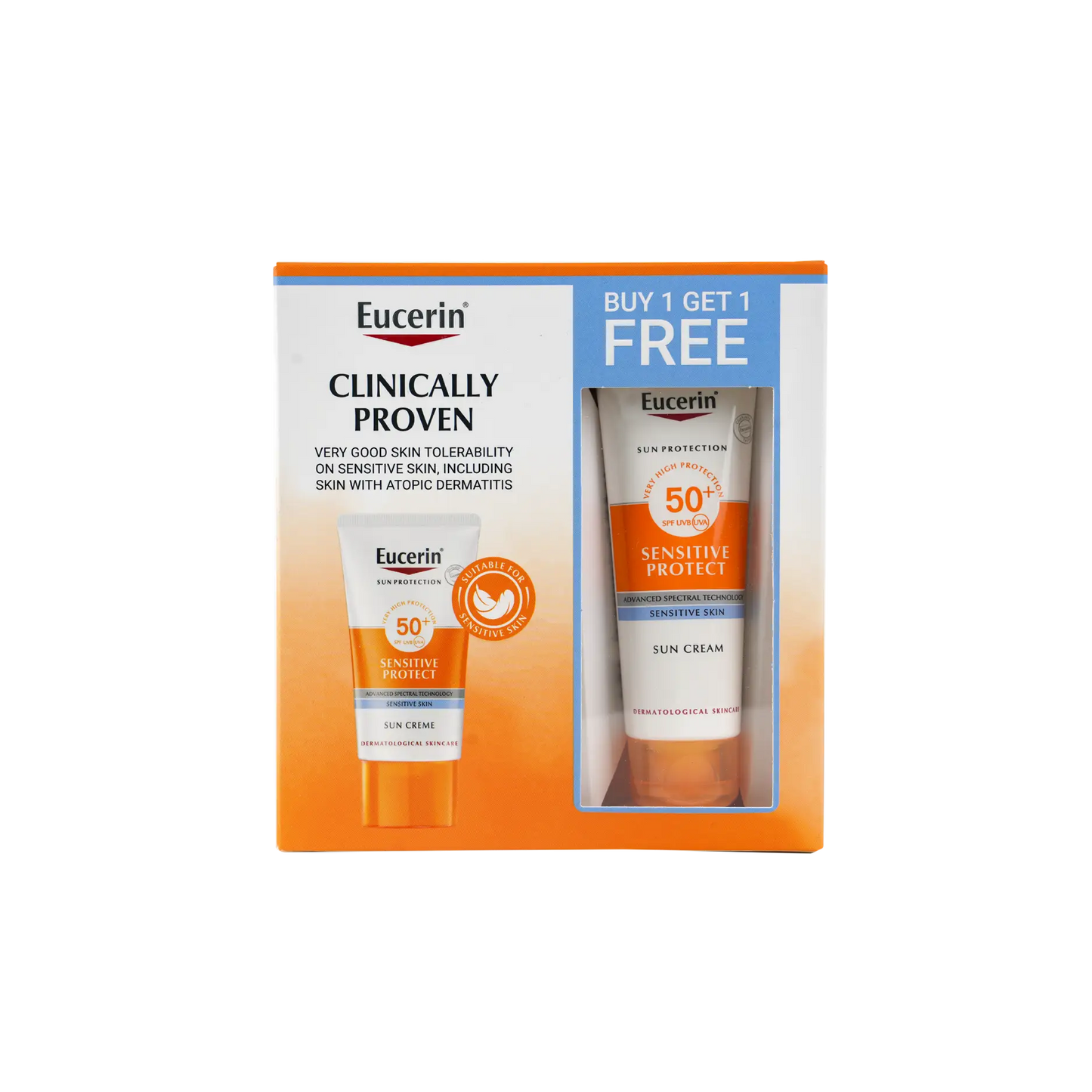 Eucerin SPF50+ Sun Cream 50Ml-(1+1) Offer