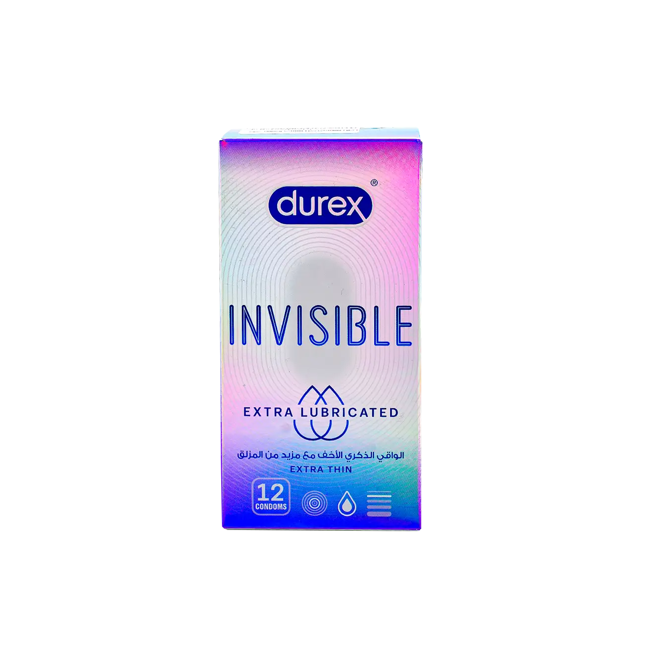 واقي ذكري ديوركس غير مرئي فائق الترطيب، رفيع للغاية، 12 قطعة