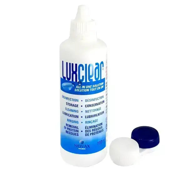 محلول عدسات لاصقة لوكس كلير، 100 مل لتنظيف العدسات 