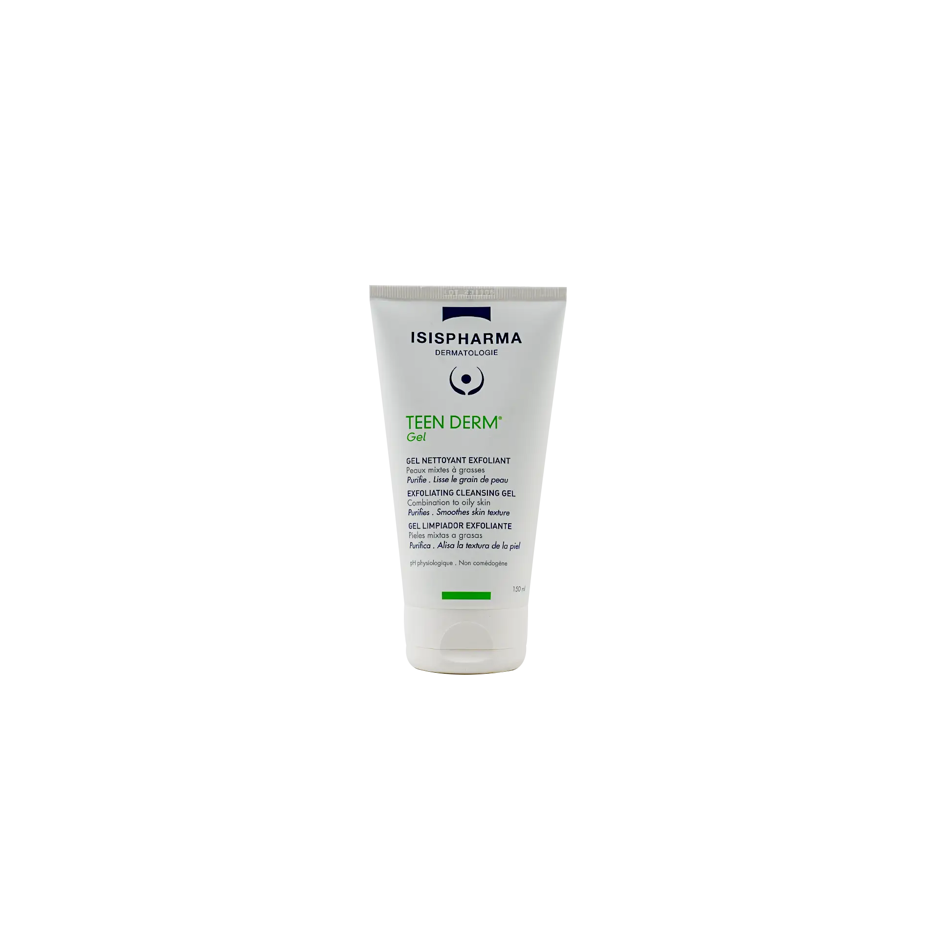جل تنظيف وتقشير البشرة من إيزيس فارما تين ديرم، 150 مل