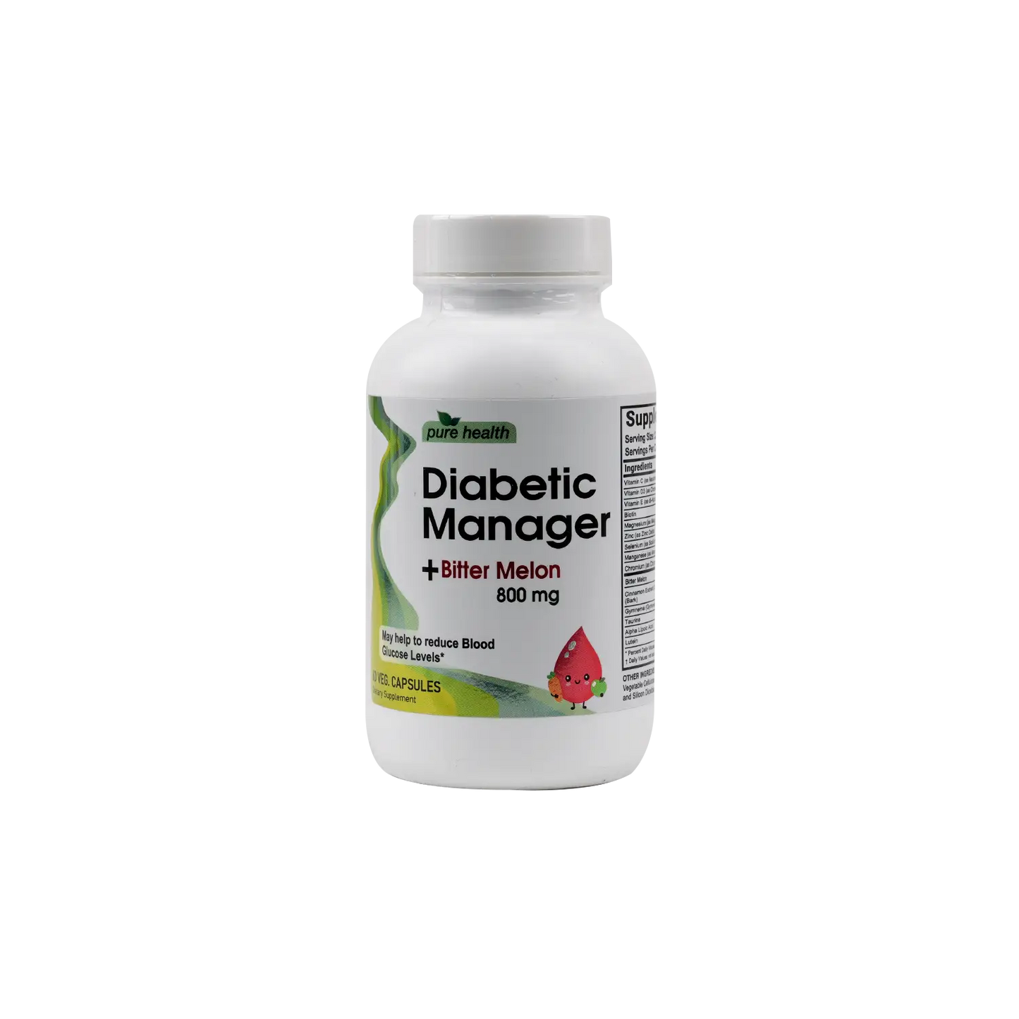 Pure Health Diabetic Manager 800mg 60Veg Capsules