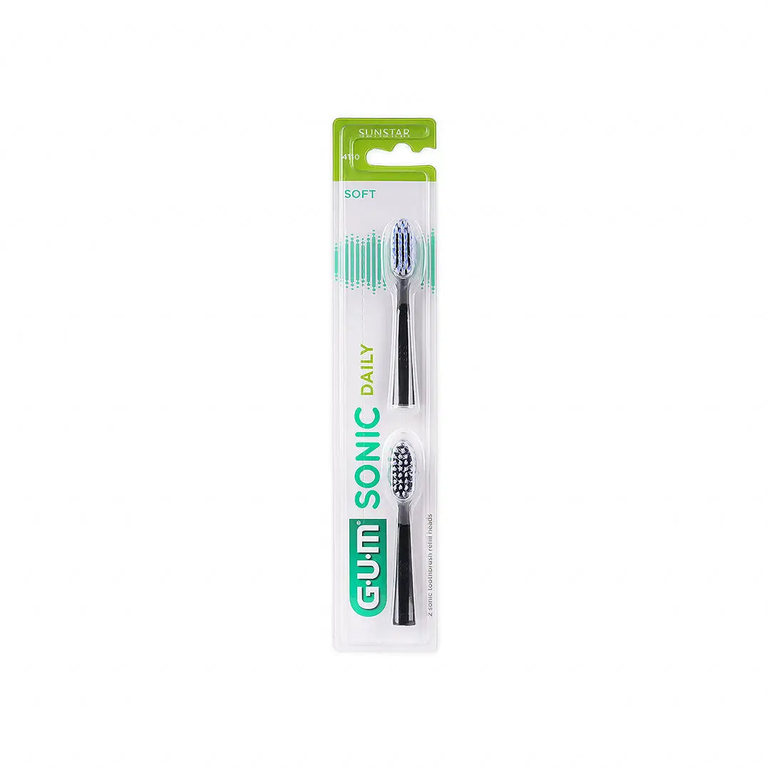 رأس إعادة تعبئة يومي من GUM Sonic قطعتين باللون الأسود